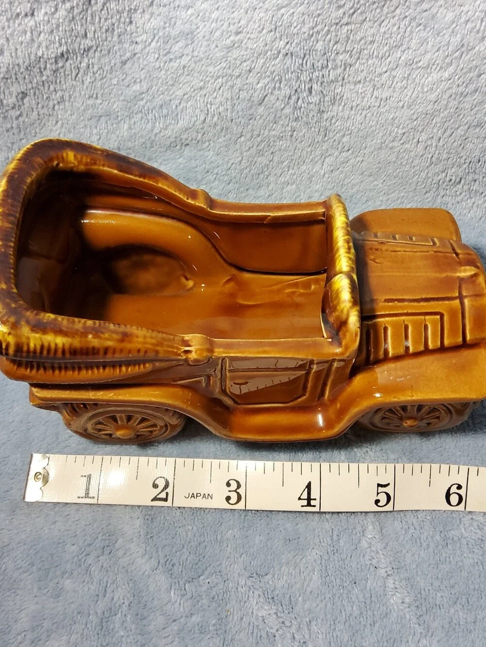 Vintage Relpo 2161 Ceramic Car Planter Old Timey Convertible Buggy Drip Glaze Ja